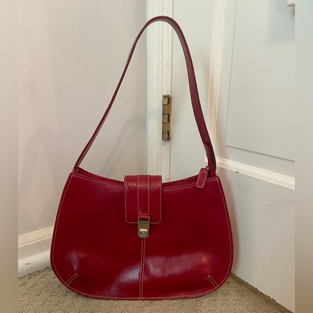 Adorable red fake leather purse